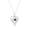 Thumbnail Image 1 of Unstoppable Love Blue & White Lab-Created Sapphire Heart Loop Necklace Sterling Silver 18"