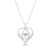 Thumbnail Image 0 of Unstoppable Love Aquamarine & White Lab-Created Sapphire Heart Loop Necklace Sterling Silver 18"