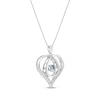 Thumbnail Image 1 of Unstoppable Love Aquamarine & White Lab-Created Sapphire Heart Loop Necklace Sterling Silver 18"