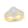 Thumbnail Image 0 of Diamond Bridal Set 1/2 ct tw Princess & Round-cut 10K Yellow Gold