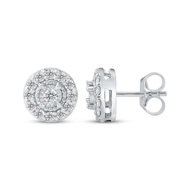 Lab-Created Diamonds by KAY Halo Stud Earrings 1/4 ct tw Sterling Silver
