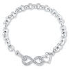 Thumbnail Image 0 of Infinity & Heart Bracelet 1/10 ct tw Diamonds Sterling Silver 7.5"
