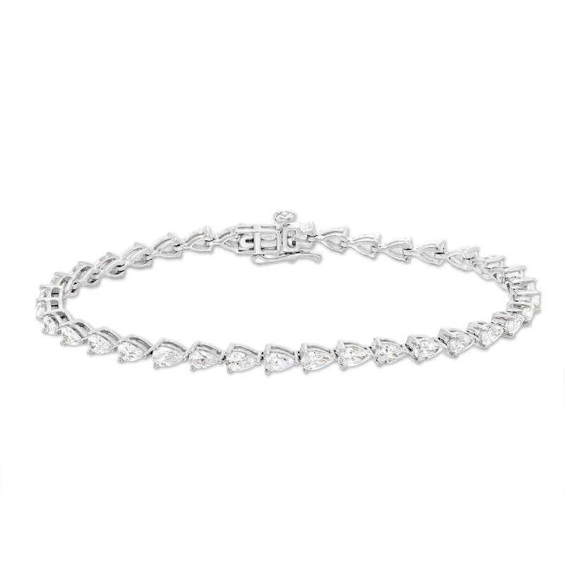 Diamond Line Bracelet 5 ct tw Pear-Shaped 14K White Gold 7.25"