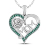 Thumbnail Image 0 of Lab-Created Emerald MOM Necklace Sterling Silver 18"