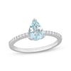 Thumbnail Image 0 of Pear-Shaped Aquamarine Engagement Ring 1/8 ct tw Diamonds 14K White Gold