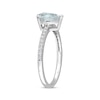 Thumbnail Image 1 of Pear-Shaped Aquamarine Engagement Ring 1/8 ct tw Diamonds 14K White Gold