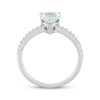 Thumbnail Image 2 of Pear-Shaped Aquamarine Engagement Ring 1/8 ct tw Diamonds 14K White Gold