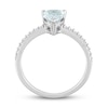 Thumbnail Image 3 of Pear-Shaped Aquamarine Engagement Ring 1/8 ct tw Diamonds 14K White Gold