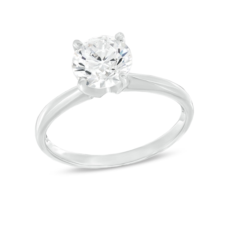 Certified Diamond Round-Cut Solitaire Engagement Ring 1-1/2 carats 14K White Gold (I/I2)