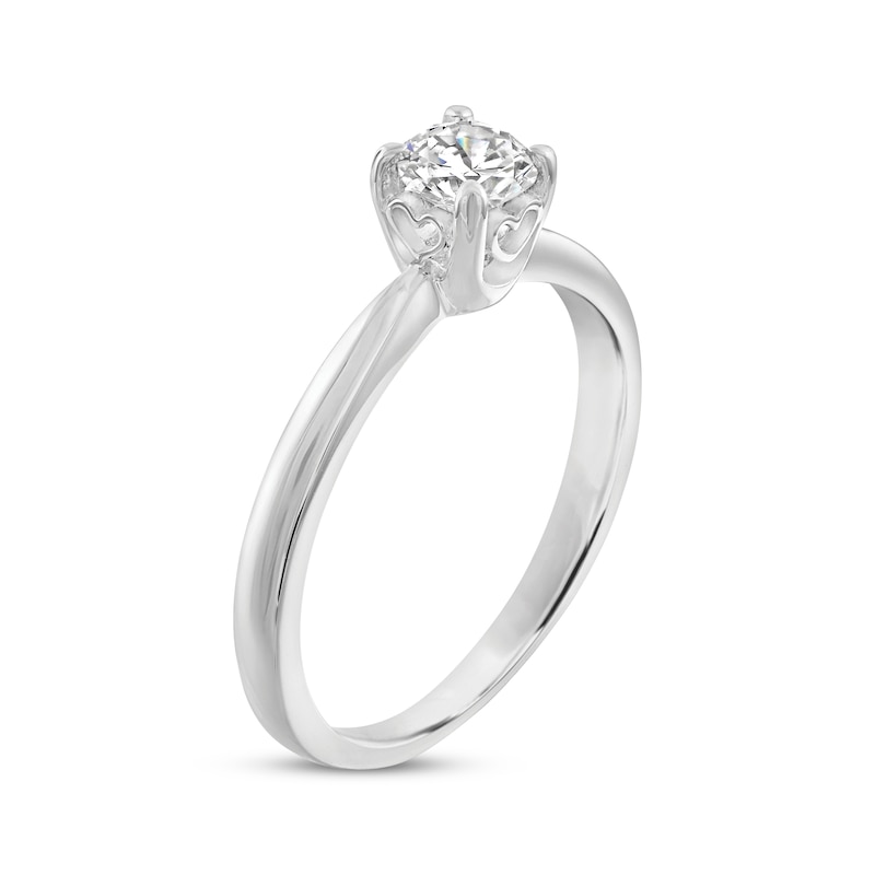 Solitaire Engagement Ring 1/2 Carat Diamond 14K White Gold (I/I2)