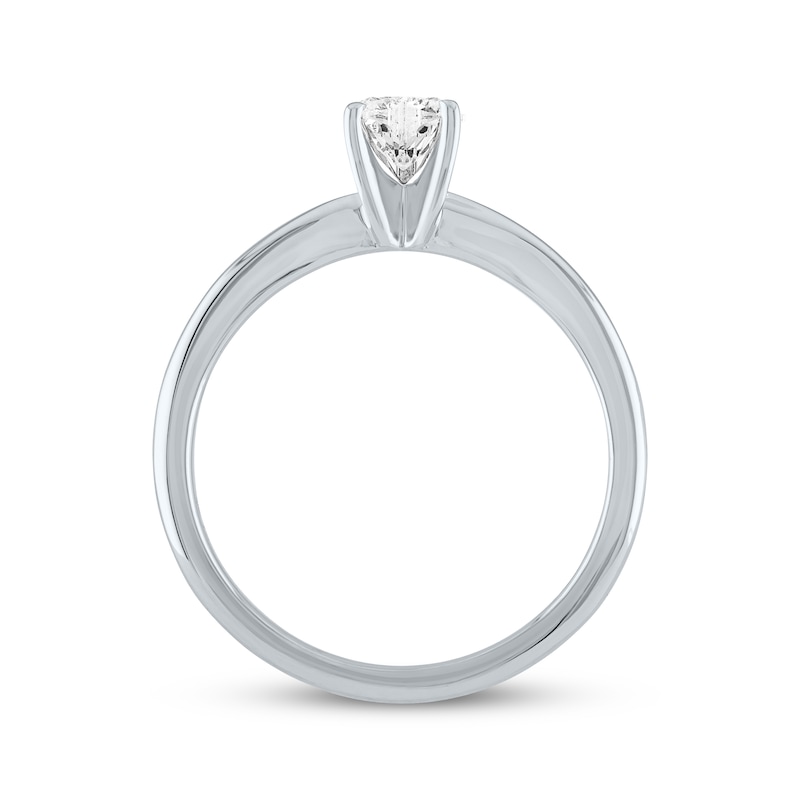 Diamond Solitaire Ring 1/2 carat Heart-shaped 14K White Gold (I/I2)