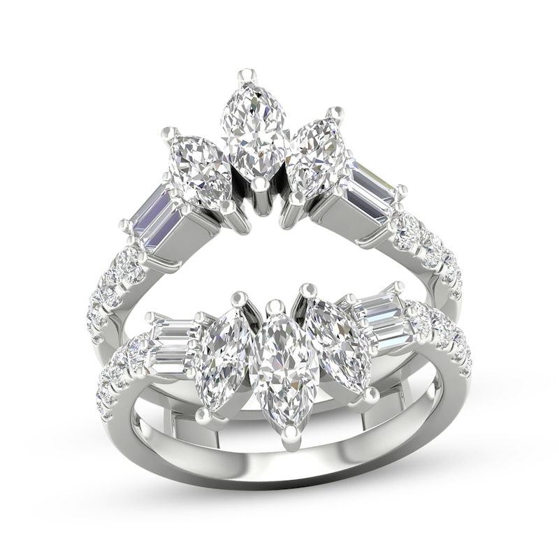 Lab-Created Diamonds by KAY Marquise & Baguette-Cut Enhancer Ring 2-1/2 ct tw 14K White Gold