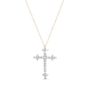 Thumbnail Image 0 of Diamond Cross Necklace 1/2 ct tw Round-cut 10K Yellow Gold 18"