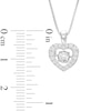 Thumbnail Image 1 of Unstoppable Love Diamond Heart Necklace 1/3 ct tw Round-cut 10K White Gold 19"