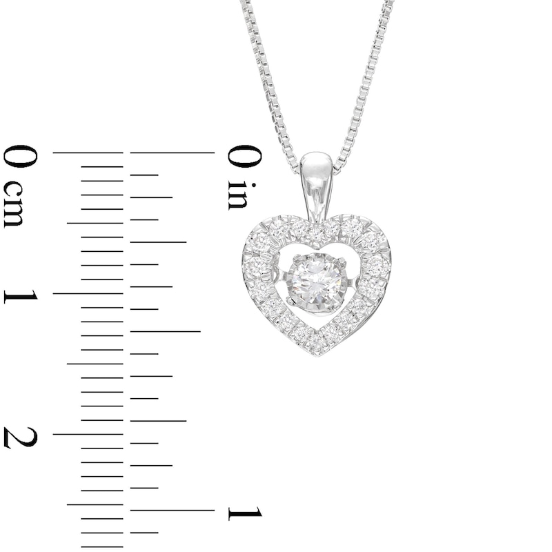 Unstoppable Love Diamond Heart Necklace 1/3 ct tw Round-cut 10K White Gold 19"