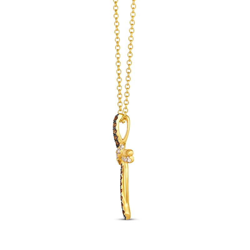 Le Vian Diamond Twist Cross Necklace 1/2 ct tw 14K Honey Gold 19"