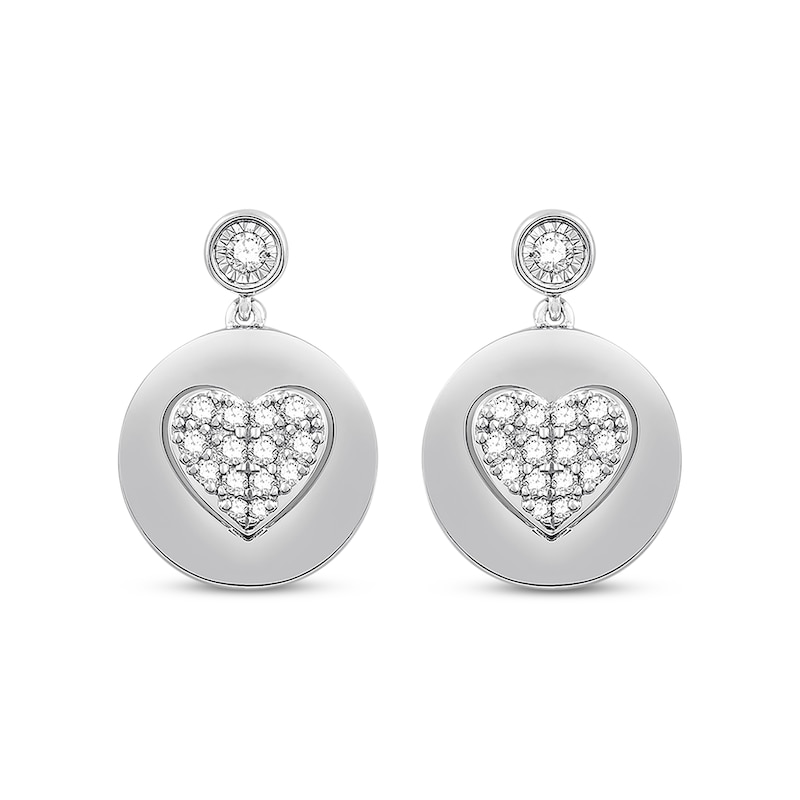 Signature Heart Diamond Earrings 1/3 ct tw Sterling Silver