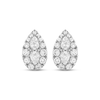 Thumbnail Image 1 of Forever Connected Diamond Earrings 3/8 ct tw Pear & Round-cut 10K White Gold