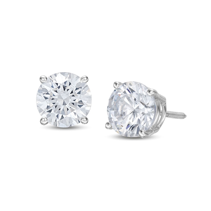 Lab-Created Diamonds by KAY Solitaire Stud Earrings 3 ct tw 14K White Gold (F/SI2)