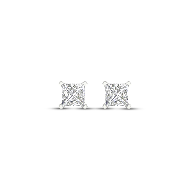 Lab-Created Diamonds by KAY Princess-Cut Solitaire Stud Earrings 1/2 ct tw 14K White Gold (F/SI2)
