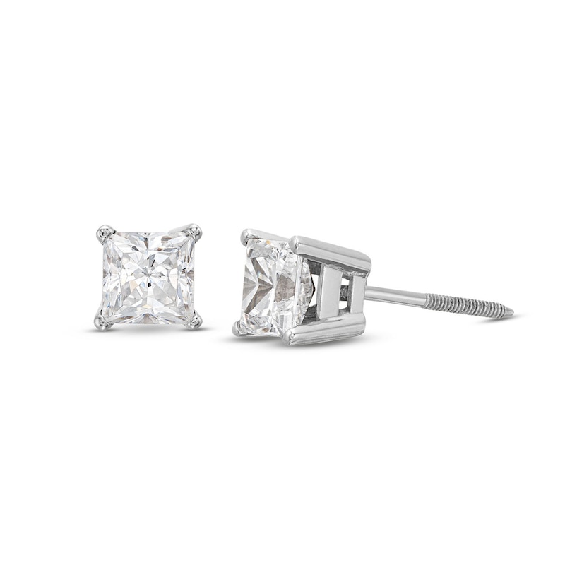 Lab-Created Diamonds by KAY Princess-Cut Solitaire Stud Earrings 1 ct tw 14K White Gold (F/SI2)