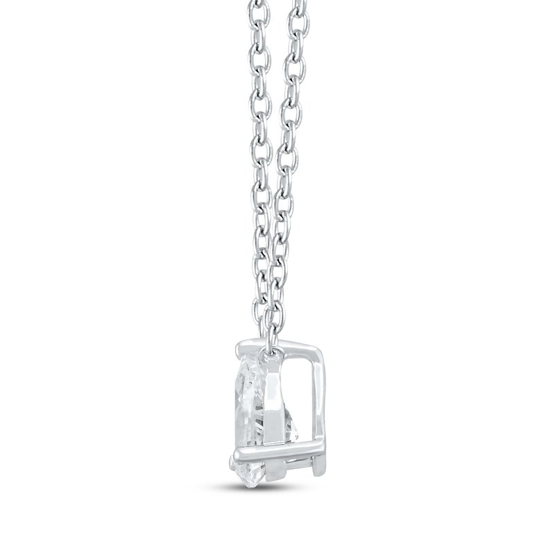Lab-Created Diamonds by KAY Pear-Shaped Solitaire Necklace 1/2 ct tw 14K White Gold 19" (F/SI2)