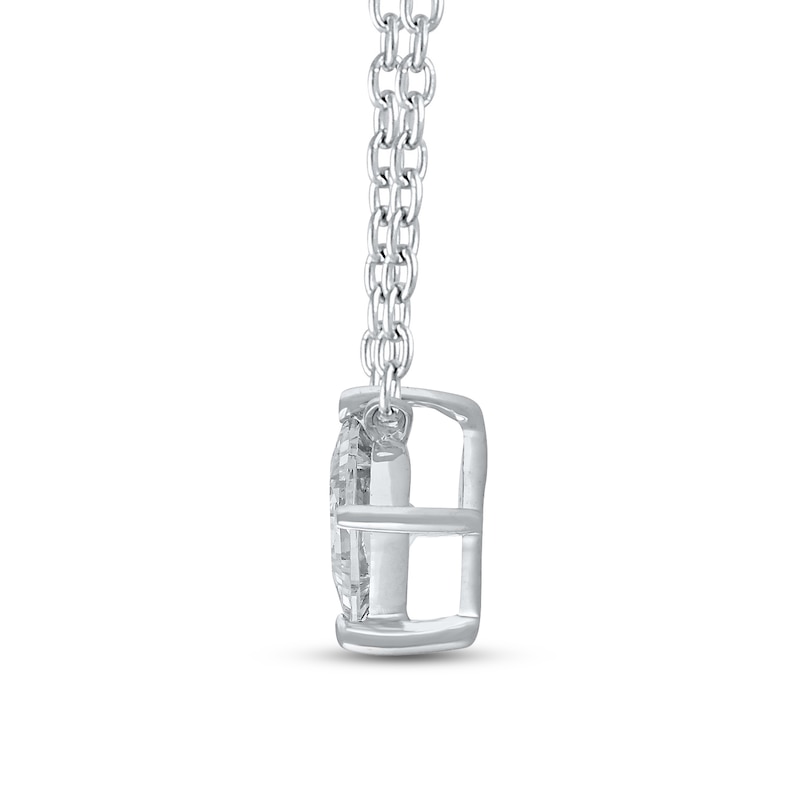Lab-Created Diamonds by KAY Princess-Cut Solitaire Necklace 1/2 ct tw 14K White Gold 19" (F/SI2)