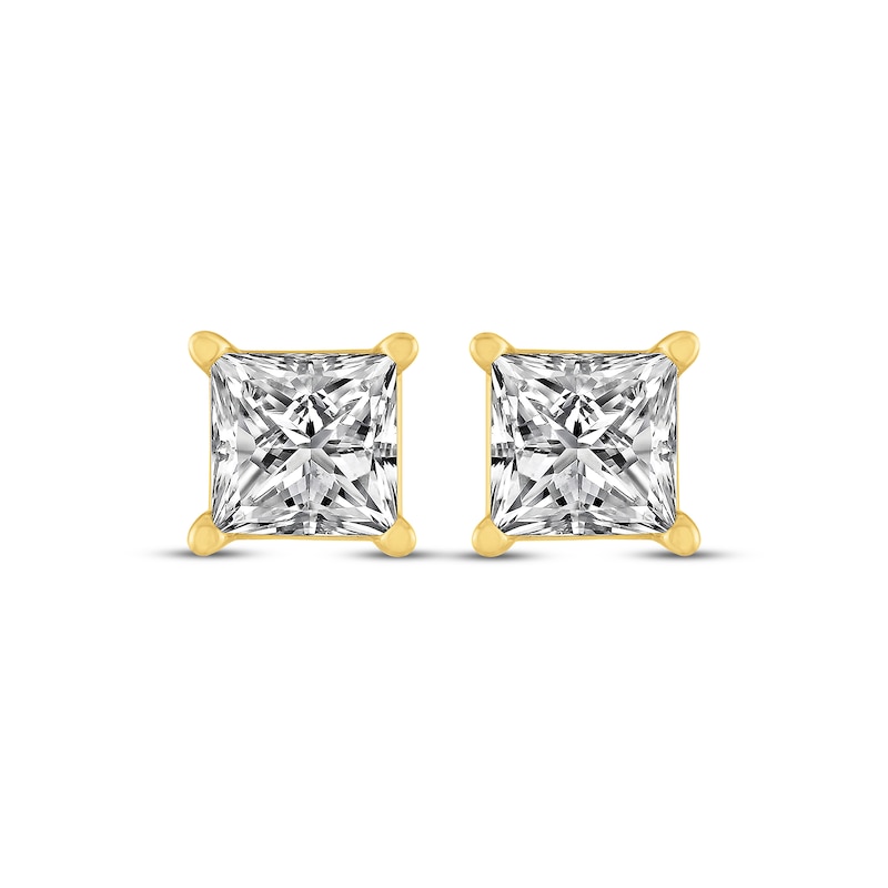 Princess-Cut Diamond Solitaire Stud Earrings 1 ct tw 14K Yellow Gold (I/I2)