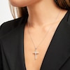 Thumbnail Image 3 of THE LEO Diamond Cross Necklace 1 ct tw Round-cut 14K White Gold 19"