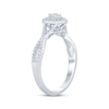 Thumbnail Image 1 of Oval-Cut Diamond Double-Halo Engagement Ring 1/2 ct tw 14K White Gold