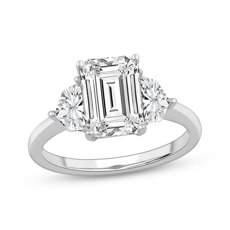 Memories Moments Magic Lab-Created Diamonds by KAY Emerald-Cut Three-Stone Engagement Ring 3-7/8 ct tw 14K White Gold