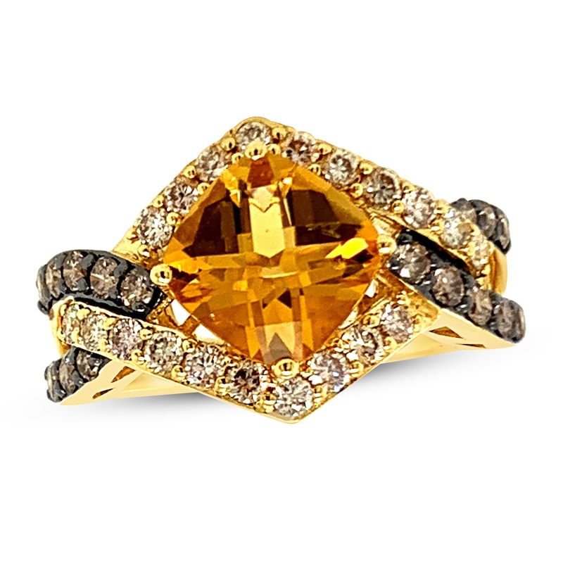 Le Vian Citrine & Diamond Ring 7/8 ct tw 14K Honey Gold