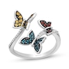 Thumbnail Image 0 of Disney Treasures Encanto Multi-Gemstone & Diamond Butterfly Bypass Ring 1/20 ct tw Sterling Silver