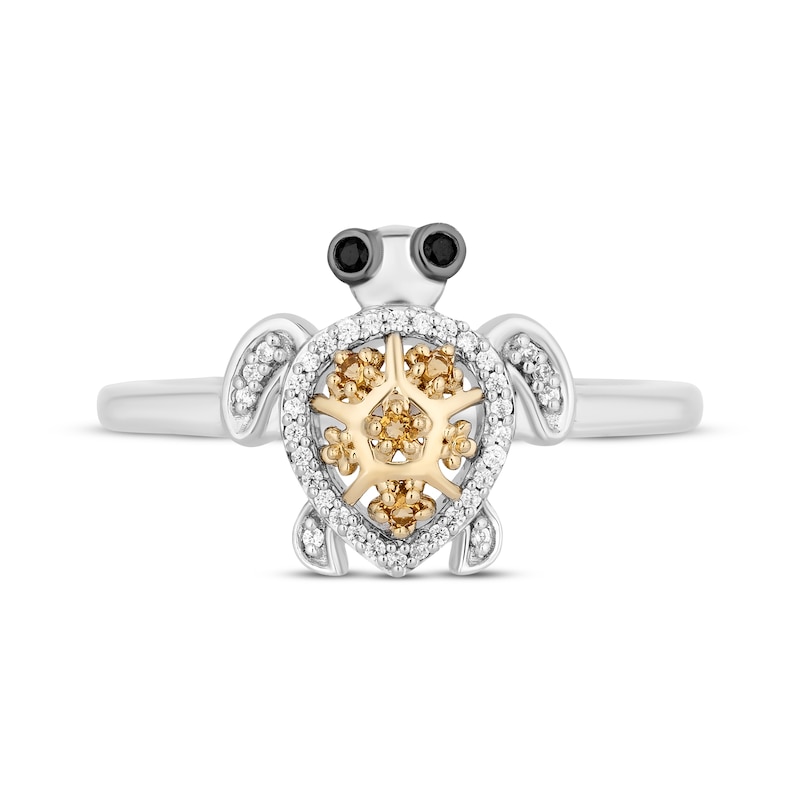 Disney Treasures Finding Nemo Diamond & Citrine "Squirt" Ring 1/15 ct tw Sterling Silver & 10K Yellow Gold