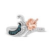Thumbnail Image 3 of Disney Treasures Lilo & Stitch London Blue Topaz & Diamond Wave & Flower Ring 1/10 ct tw Sterling Silver & 10K Rose Gold