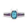 Thumbnail Image 3 of Disney Treasures Monsters, Inc. "Sulley" Oval-Cut Swiss Blue Topaz, Amethyst & Diamond Ring 1/10 ct tw Sterling Silver