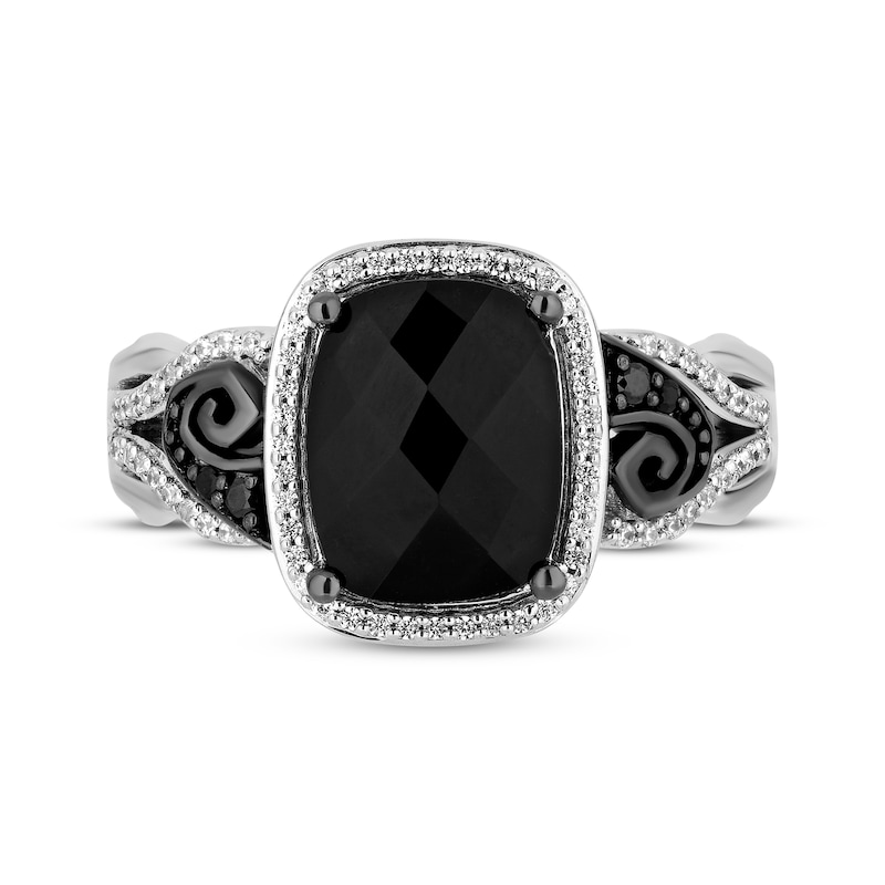Disney Treasures The Nightmare Before Christmas Cushion-Cut Black Onyx & Diamond Ring 1/8 ct tw Sterling Silver