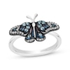 Thumbnail Image 0 of Disney Treasures Encanto London Blue Topaz & Diamond Butterfly Ring 1/15 ct tw Sterling Silver
