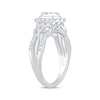 Thumbnail Image 1 of Multi-Diamond Center Oval-Shape Engagement Ring 5/8 ct tw 14K White Gold