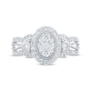 Thumbnail Image 2 of Multi-Diamond Center Oval-Shape Engagement Ring 5/8 ct tw 14K White Gold