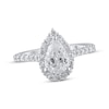 Thumbnail Image 0 of Lab-Created Diamonds by KAY Halo Engagement Ring 1-1/2 ct tw Pear & Round-cut 14K White Gold