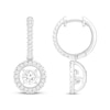 Thumbnail Image 0 of Unstoppable Love Lab-Created Diamond Dangle Hoop Earrings 1 ct tw 14K White Gold