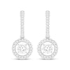 Thumbnail Image 1 of Unstoppable Love Lab-Created Diamond Dangle Hoop Earrings 1 ct tw 14K White Gold