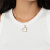 Thumbnail Image 1 of Reaura Tilted Tube Heart Outline Necklace Repurposed 14K Yellow Gold 18"