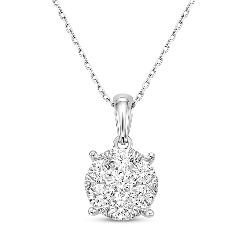 Lab-Created Diamonds by KAY Multi-Stone Necklace 3/4 ct tw 10K White Gold 18"