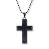 Thumbnail Image 0 of Men's Cross Necklace Black Stainless Steel 22"