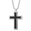 Thumbnail Image 0 of Cross Necklace Black Ion-Plated Stainless Steel 24"