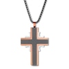 Thumbnail Image 0 of Cross Necklace Black & Rose Ion-Plated Stainless Steel 24"