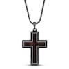 Thumbnail Image 0 of Men's Cross Necklace Black Ion Plating Stainless Steel 24"