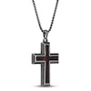 Thumbnail Image 1 of Men's Cross Necklace Black Ion Plating Stainless Steel 24"